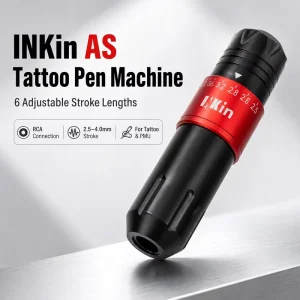 INKin AS RCA Tattoo Pen Machine 6 Adjustable Stroke 2.5-4.0mm Permanent Makeup PMU Machine for Body Art