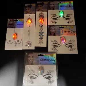 In Stock Halloween DIY Make up Gems LED Light Glowing Mermaid Face Jewels for Makeup Rave Festival