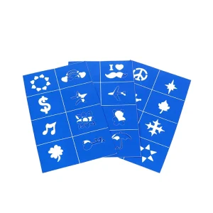In Stock Reusable Pvc Stencils Self Adhesive Templates Face Paint Finger Stencils for Body Art Supplies