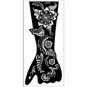Indian Bridal Wedding Henna Stencils Retro Flower Vine Hollow Mehndi Templates Eco Body Art Tattoo Stickers
