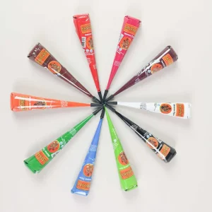 Indian Henna Cones, Temporary Body Art, Semi-Permanent Henna Ink for Hand Painting and Tattoos