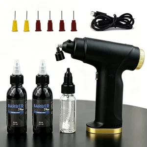 Industrial Grade Zero-Clog High-Atomization Airbrush for Barber Beard Hairline Kit with 3 Speed Modes USB-C Charge