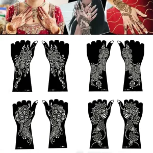 Intricate Henna Hand Tattoo Stencils Set Temporary Body Art Templates