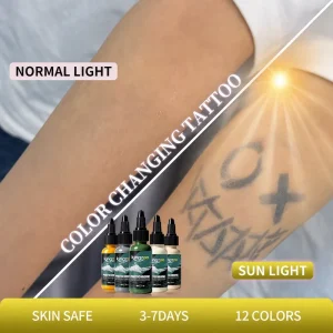 Invisible UV Activated Temporary Tattoo Ink Photochromic Body Paint For Airbrush Skin Art And Custom Designs