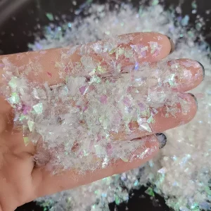 Iridescent Shining 3D Crushed Flakes Nail Art Glitter Shape Sequins Powder Mylar Flakes Sugar Paper Flake