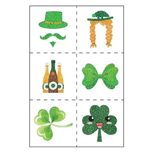 Irish Rave Party Glitter Tattoo Stickers for Saint Patrick’s Day
