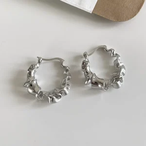 Irregular Ribbon Circular Earrings for Women Trendy Simple Unique Fashion Jewelry High End Sculptural Ear Art OEM ODM