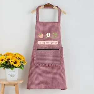 Italian Chef Apron Cotton Denim Pink Apron