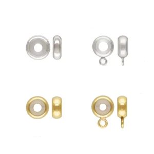 Jewelry Stopper Beads 14K Gold Filled Adjustable Silicone Beads For Jewelry Making Findings