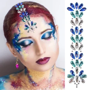 Jewels Rave Face Crystal Gem Eye Hair Body Jewel Crystal Rhinestone Face Gem Stickers for Festival Party