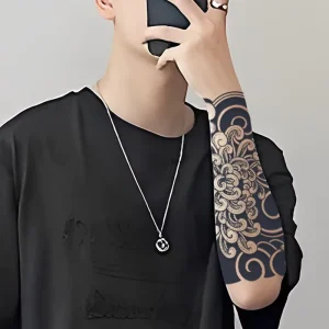Juice Red Herbal Plant Semi Permanent Temporary Tattoo Sticker Lasts 7-15 Days Body Art for Men Women
