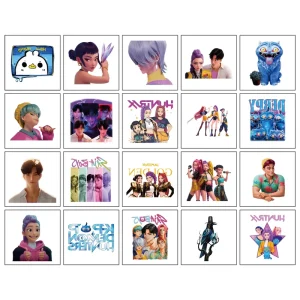 K POP Witch Hunt Tattoo Stickers for Children’s Cartoon Cute Temporary Arm Decoration Tattoo Stickers