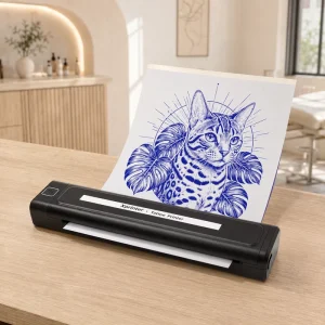 K82 New Mini A4 Bluetooth Inkless Tattoo Stencil Printer with Light Design for Studios