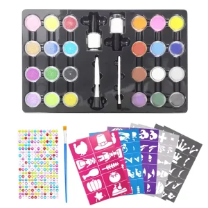 KHY 14 Colors Eco friendly Non toxic Water Based Makeup Palette Tattoo Stencil Kid Facial Children Body Painting Kit Face Set