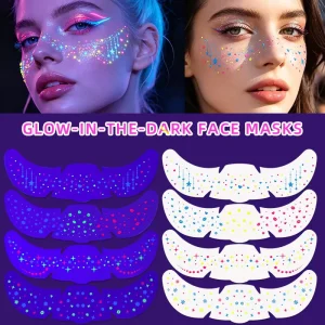 Kawaii Heart Star Mini Face Tattoo Sticker Cartoon Character Love Design Makeup Decals Waterproof Temporary Body Art for Selfie