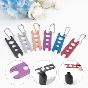 Keychain Bottle Opener for Eyelash Glue Metal Glue Nozzle Opener Essential Oil Can Bottle Opener Permanent Makeup Accessories