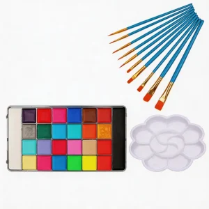 Kid Friendly Children’s 24 Color Glow in the Dark Mineral Based Face & Body Oil Paint Set CE MSDS Certified Customizable Colors
