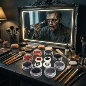Kids Adults Halloween Zombie Day of the Dead Catrina Face Paint Sealer Non Toxic Hypoallergenic Pale Loose Setting Powder