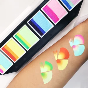 Kids & Adults Water Based Face Paint Kit Split Cakes Rainbow Palette Non Toxic Professional for Face Body Use