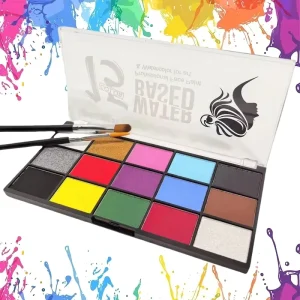 Kids & Adults15 Vibrant Body Paint Colors Set Non Toxic Easy to Wash Off Halloween Festivals & Parties Face &Body Art Makeup Kit