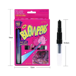 Kids Colorful Blow Marker Pens Felt Tips Coloring Pens Blow Airbrush Markers for Kids Art Painting Toys