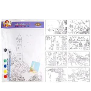 Kids DIY Painting Kits Frame Panel Art Boards Pre Printed Canvas Artist Oil Acrylic Painting Customized Logo White