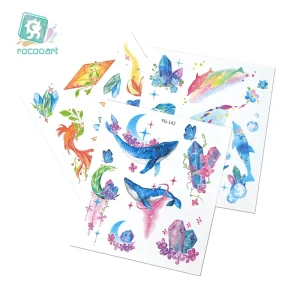 Kids Girls Waterproof Horse Temporary Tattoos Children’s Unicorn Animals Mermaid Ocean Tattoo Designs for Birthday Parties