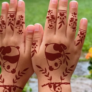Kids Henna Tattoo Stickers White Brown Cartoon Pattern Body Decals Hand Foot Children Painting Temporary Tattoos