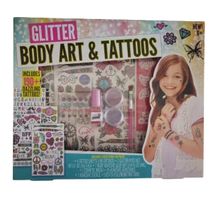 Kids Make up Kit Body Art and Tattoos Glitter and Gemstones Kits