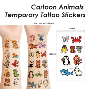 Kids Temporary Tattoo Stickers Animals Zoo Butterfly Face & Body Fashionable Party Supplies Tattoos for Kids Body Sticker
