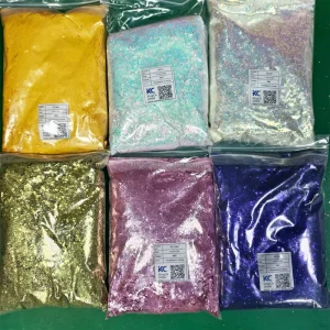 KingCh 1kg Bag Holographic Mixed Hexagon Shape Chunky Nail Glitter Sequins Sparkly Flakes Slices Manicure Glitter Body Face