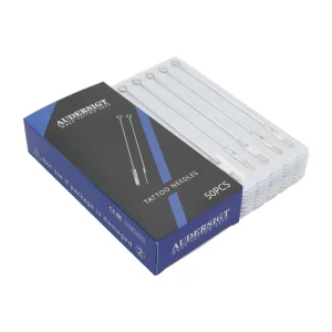 Kissure 50pcs Tattoo Needles Steel Disposable Curved Round Liner Long Tattoo Needle Tattoo Equipment