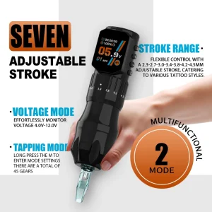 Kissure Adjustable Stroke Tattoo Machine Wireless Tattoo Pen With Powerful Custom Motor for Professional Tattoo Artist