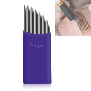 Korea Popular Gamma Rays Disposable Permanent Makeup Agujas Microblading Needles Double Rows 19Pins Purple Microshading Blades