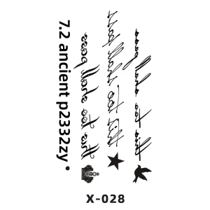 Korean Instagram style Customizable Small Tattoo Stickers Girly Lettering English Lines Fresh Triangle Tattoos