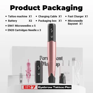 LCD Display Wireless Permanent Makeup Pen 2.2mm Stroke 5 Speed Tattoo Machine for Eyebrow Lip Beauty Salon Use