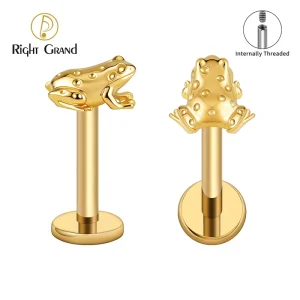 Labret Ring ASTM F136 Titanium Internal Thread 16G Flat Back Cartilage Stud Earring Conch Helix Lip Piercing Jewelry