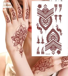 Ladies Temporary Nail Flower Waterproof Paper Sexy Tattoo Sticker Body Application Festive Occasions