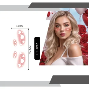 Ladylike Girls’ Freckles Blush Heart Temporary Tattoo Stickers Waterproof Makeup Accessory White Paper Decorative Props Body Art