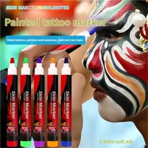 Large Capacity 24 Colors Washable Skin Safe Body Paint Marker for Face Hand Stage Graffiti
