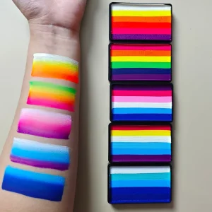 Large Capacity Water Soluble Rainbow Split Cake Pigment for Halloween Face Painting