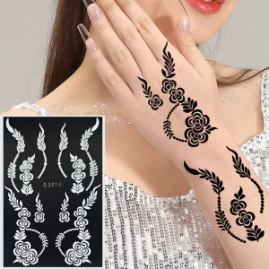 Large DIY Hollow Tattoo Stickers Juice Henna Lace Templates for Body Art Temporary Paper Tattoo Templates