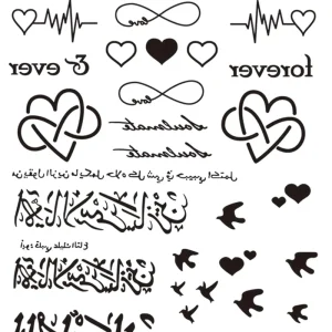 Large Size Full Arm Logo Sticker Temporary Permanent Tattoo Sticker Laminated Waterproof For Men’s Sleeve Tattoos