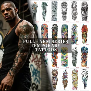 Large Size Full Arm Temporary Tattoos for Men and Women Custom Tattoo Stickers for Adult Waterproof