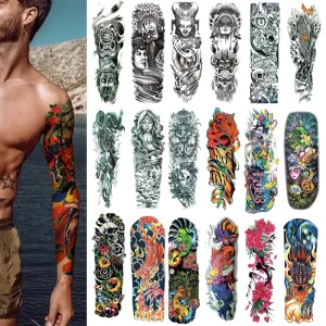 Large Size Full Arm Temporary Tattoos for Men and Women Custom Tattoo Stickers for Adult Waterproof