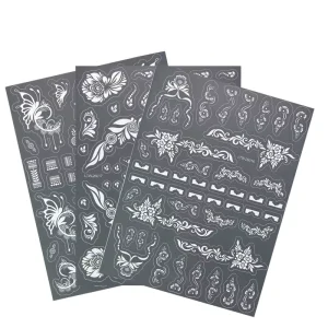 Large Size Waterproof Henna Stencils for Hand Foot Body Mehndi Temporary Tattoo Stickers