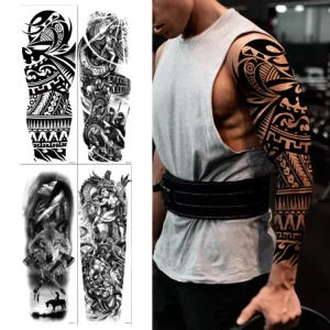 Large Size Waterproof Tatoo Sticker 500 Tattoo Full Arm Designs Long Lasting Fake Temporary Tattoo for Men Women