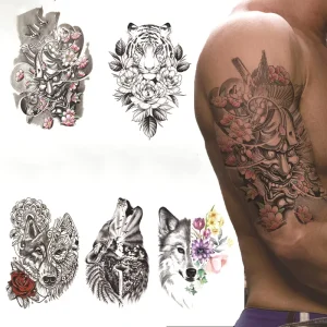 Large Size Waterproof Tribal Design Temporary Arm and Leg Tattoos for Men High Quality Tattoo Stickers