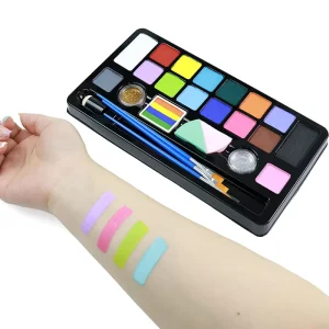 Large UV Neon Face Body Paint Liquid Kit Water-Based Black Light Glow Dark Makeup Set Fluorescent Painting Face Paint