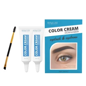 Lash & Brow Tint Kit Semi-Permanent Eyebrow Dye Cream 7ml*2 Natural Plant Extract Black Brown Coffee Color